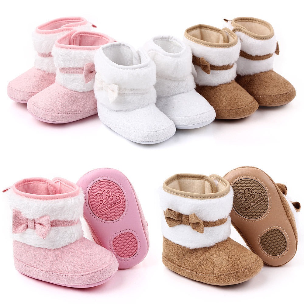 Bowknot High Top Soft Soled Baby Cotton Shoes