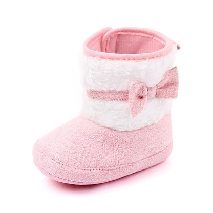 Bowknot High Top Soft Soled Baby Cotton Shoes