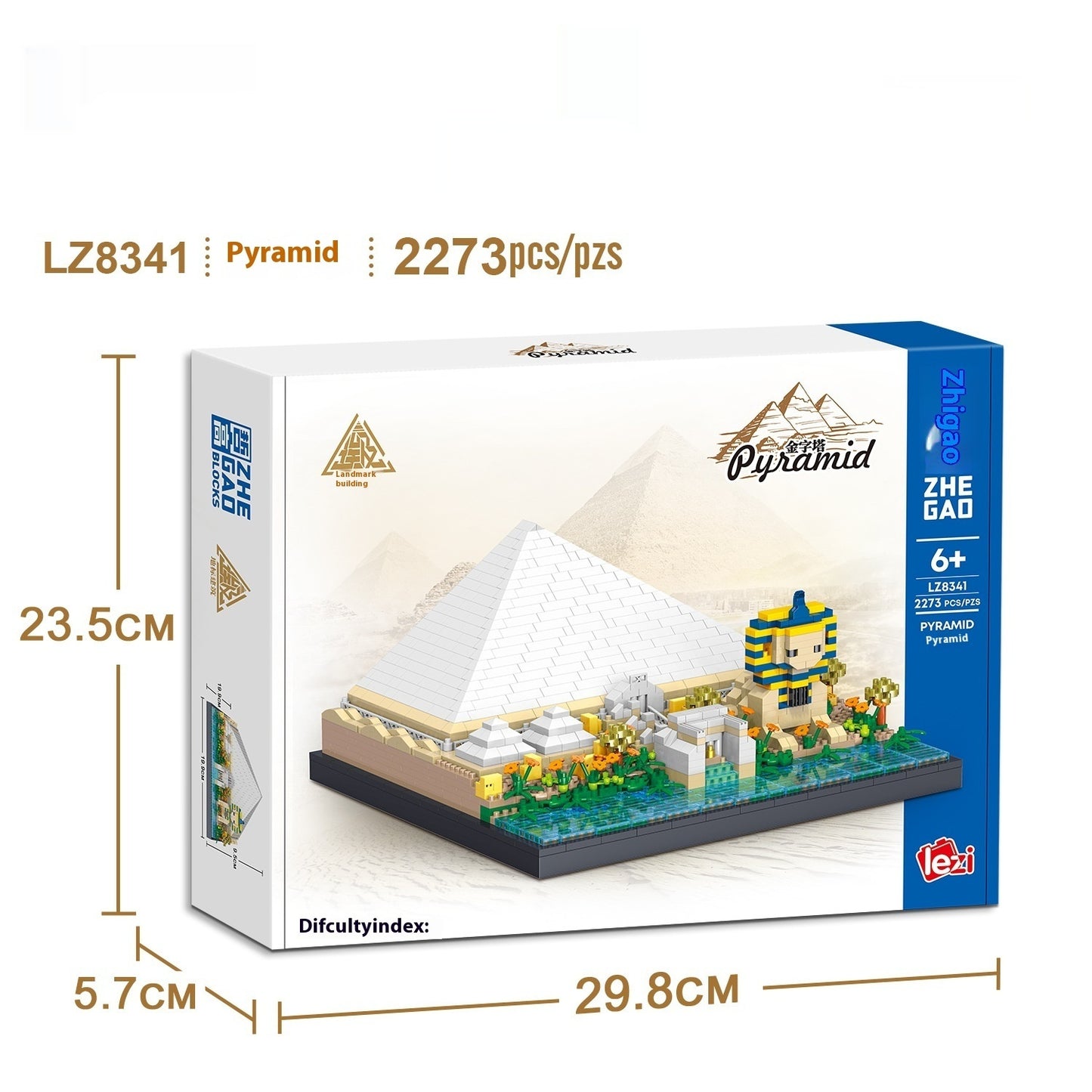 Pyramid Ancient Architecture Model Micro Diamond Particle Building Blocks High Difficulty Assembly