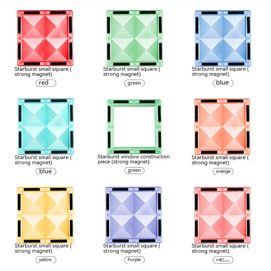 Color Window Asterism Magnetic Building Blocks Assembly