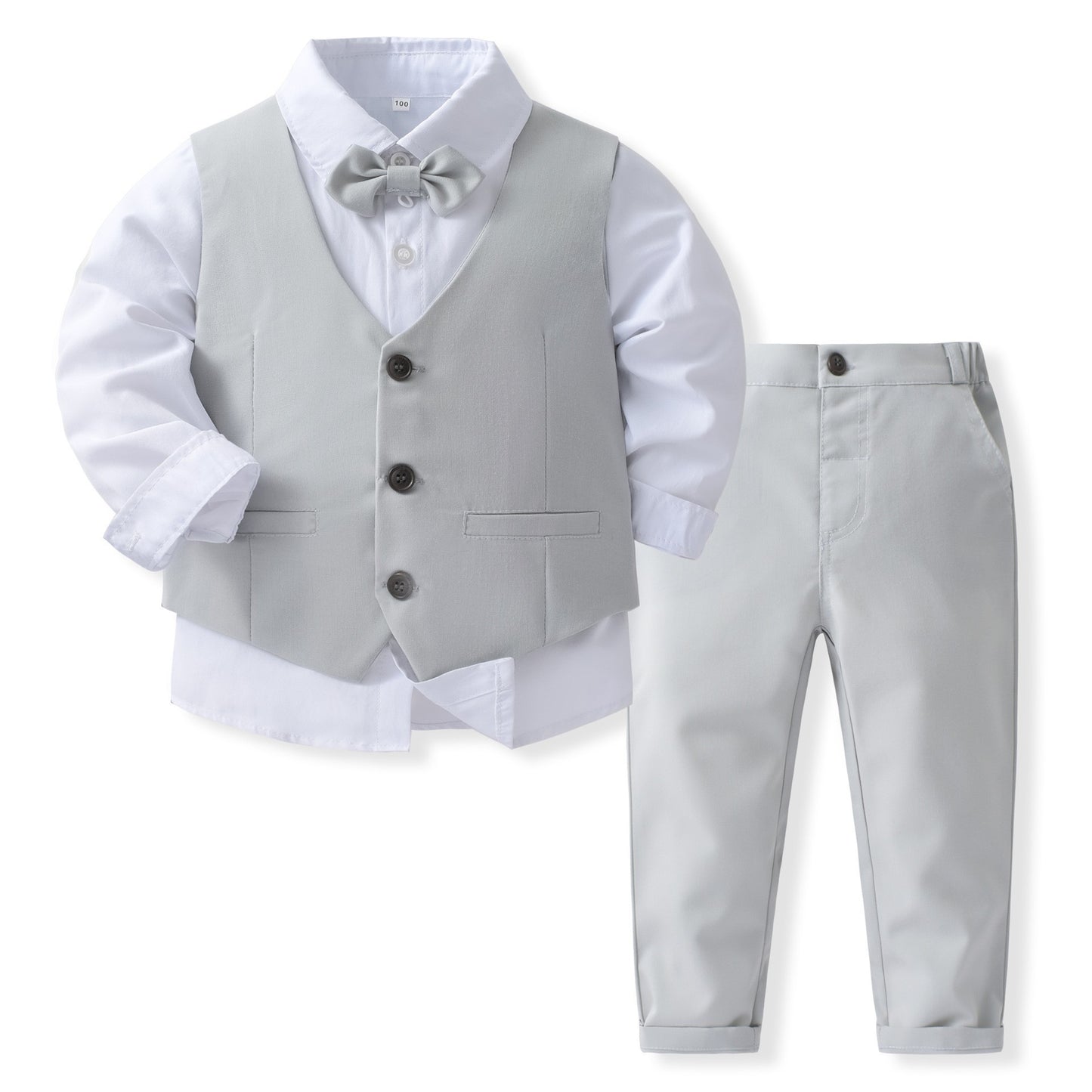 Banquet Party Gentleman Bow Tie Vest Dress Boys' Three-piece Suit
