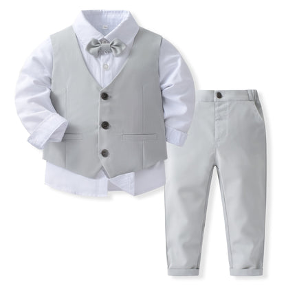 Banquet Party Gentleman Bow Tie Vest Dress Boys' Three-piece Suit