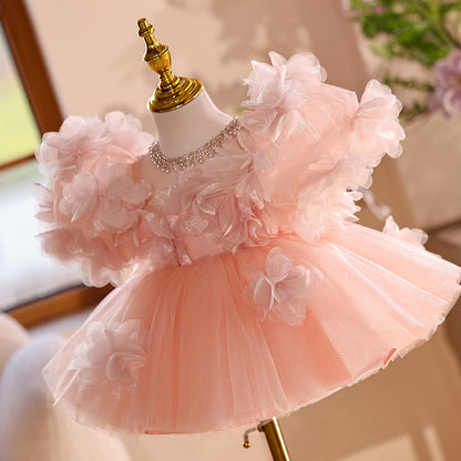 Robe de petite fille d'été, tenue d'hôte, tutu de performance au piano
