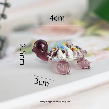 Petite tortue décorative en verre soufflé artisanal