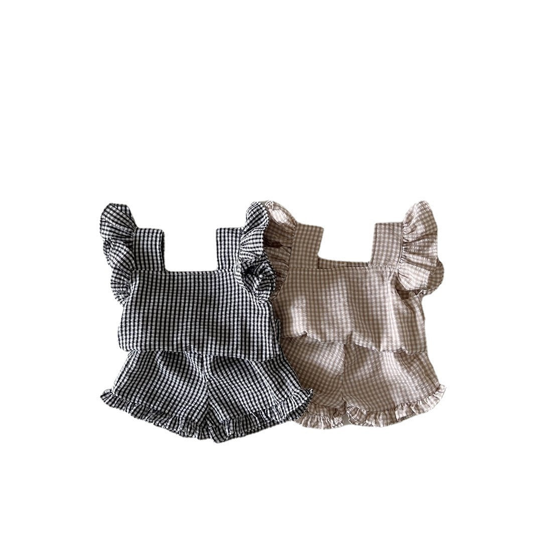 Girls' Ear Edge Short Sleeve Set