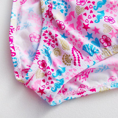 Maillot de bain deux pièces en nylon avec motifs dorés pour enfants plus âgés