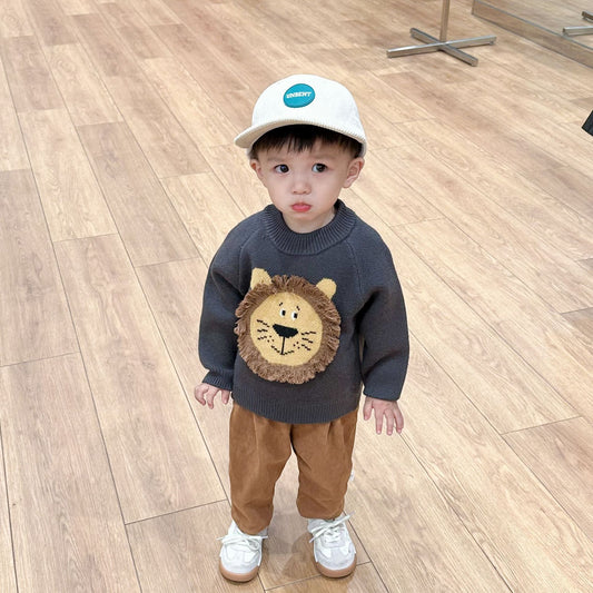 Boys' Korean Style Western Style Pullover Sweater