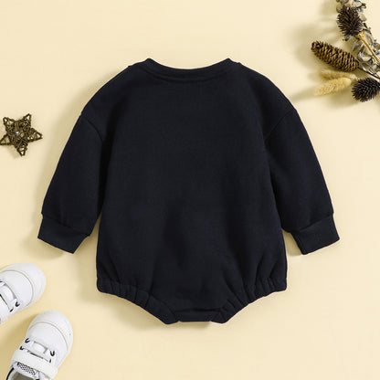 Infant Jumpsuit Solid Color Loose Long Sleeves Onesie