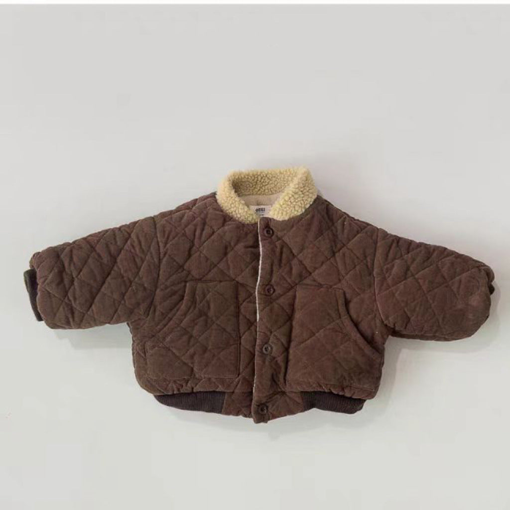 Retro Diamond Thick Warm Quilted Jacket
