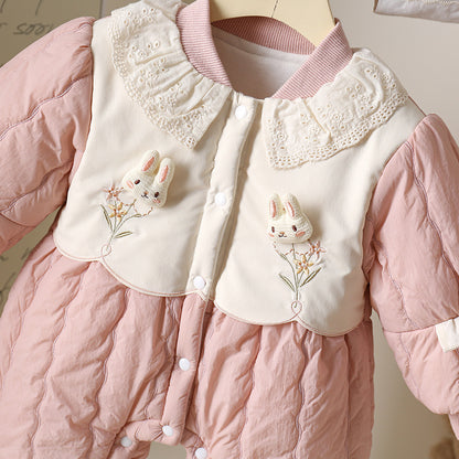 Baby Girl Autumn And Winter New Cute Princess Thin Cotton Romper Girl Romper Outwear