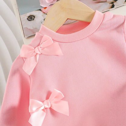 Solid Color Long-sleeved Sweater Pec-deck Machine Denim Trousers Two-piece Suit