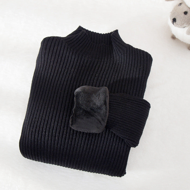 Suéter de cuello alto para niños, prenda de punto superior