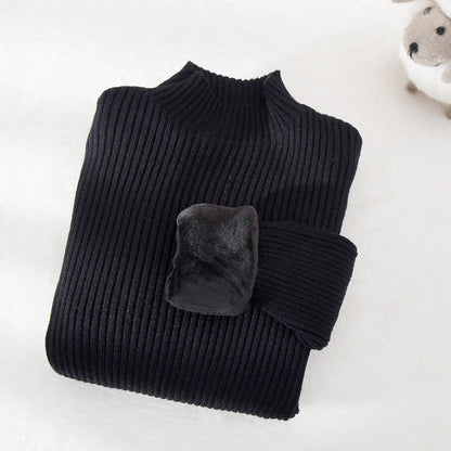 Suéter de cuello alto para niños, prenda de punto superior