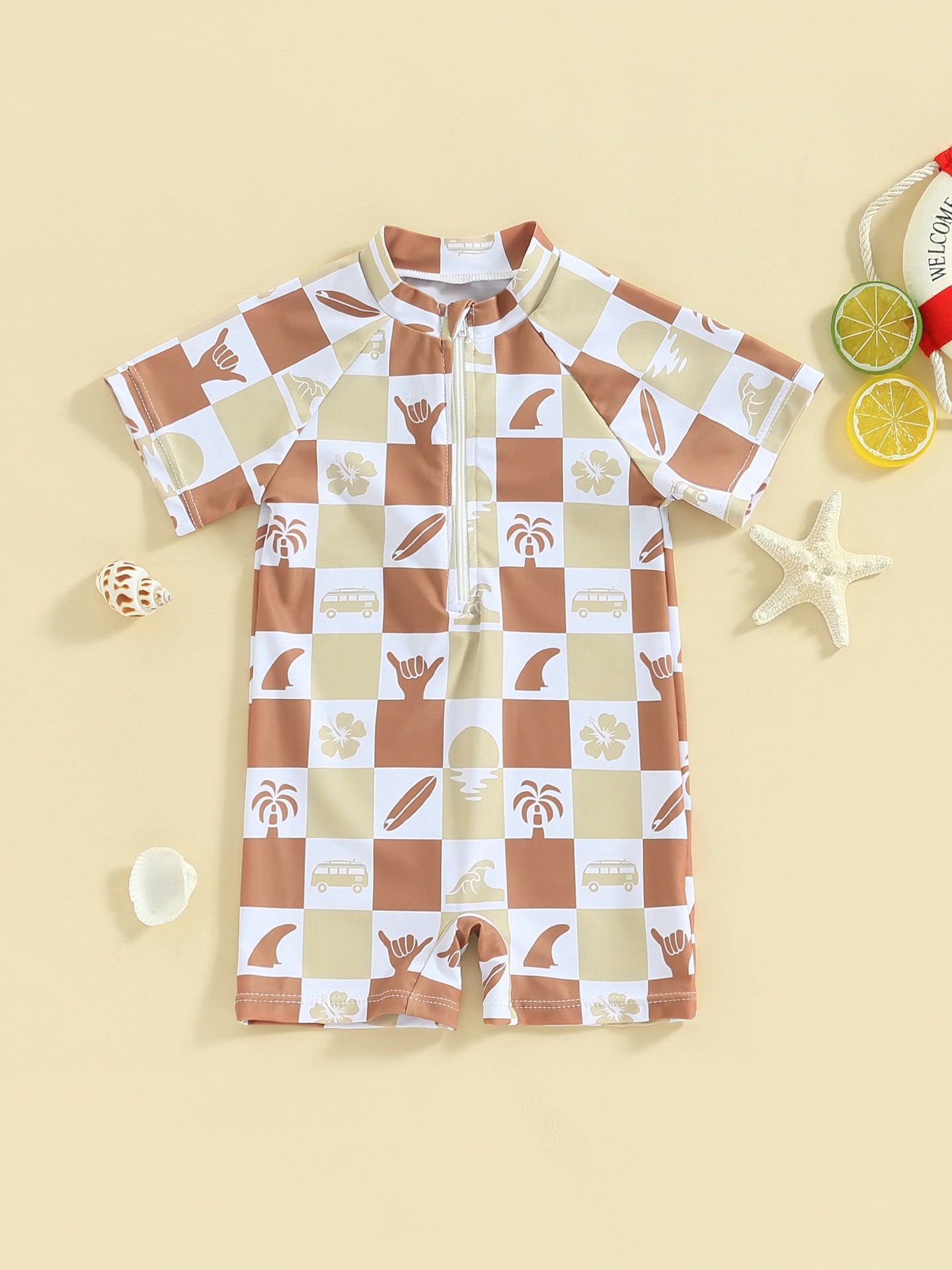 Cute Crab Printed Baby Boys' Light Blue Protective Shorts
