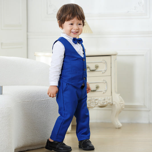 Banquet Party Gentleman Bow Tie Vest Dress Boys' Three-piece Suit