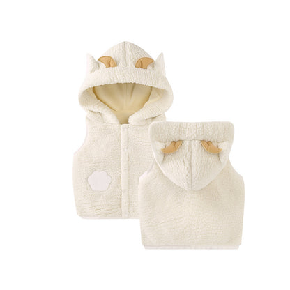Children's Waistcoat Thickened Baby Girl Vest Waistcoat And Hooded Jacket To Keep Warm