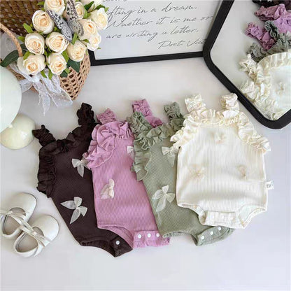 Chic Butterfly-Print Lace Cami Jumpsuit For Girls