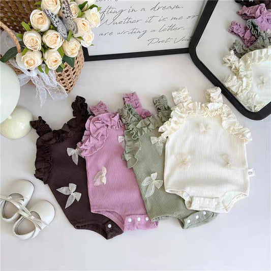 Chic Butterfly-Print Lace Cami Jumpsuit For Girls