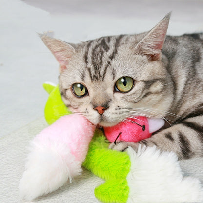 Colorful Long Tail Plush Mouse Self-Hi Nibbling Cat Does Not Hurt Nails Puzzle Cat Toy