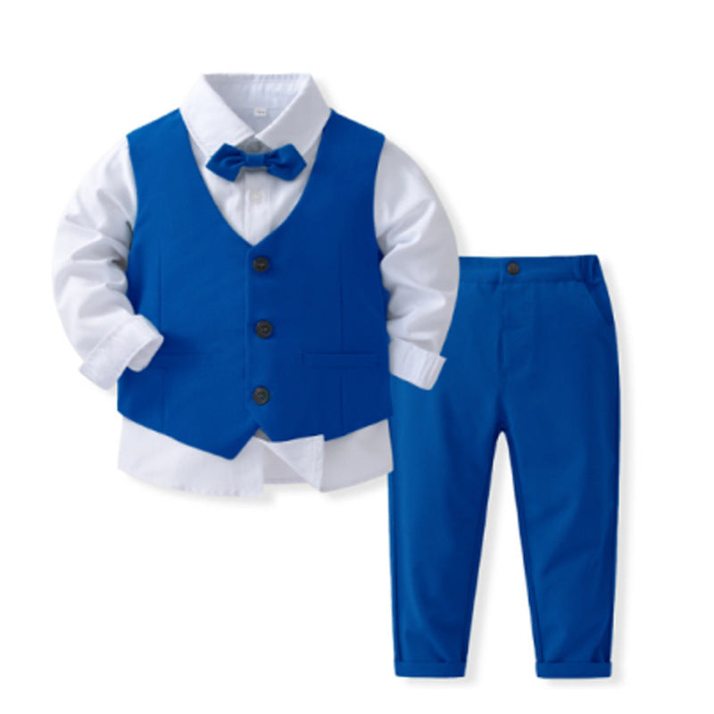 Banquet Party Gentleman Bow Tie Vest Dress Boys' Three-piece Suit