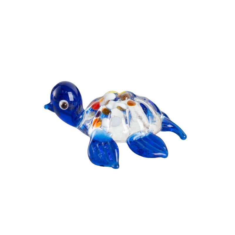 Petite tortue décorative en verre soufflé artisanal