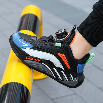 New Autumn Non-Slip Soft-Soled Running Sneakers With Rotating Buckles For Older And Teenage Kids