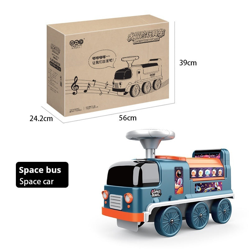 Children's Space Bus Fire Police Electric Toys Can Sit People