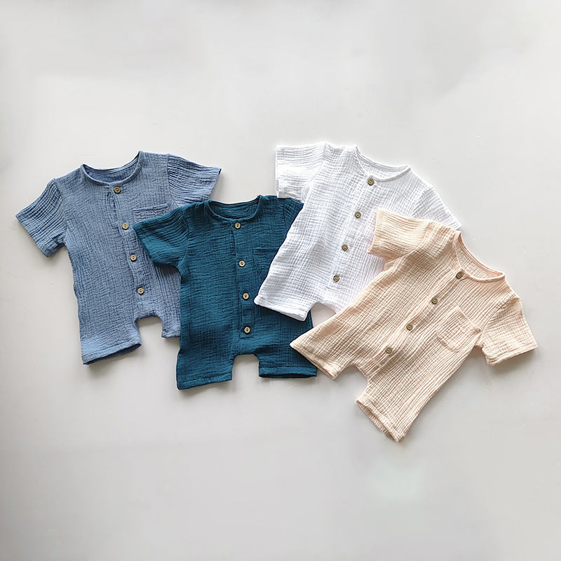 Fashion Casual Infant Summer Short-sleeved Rompers