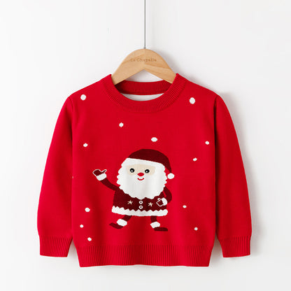 Cotton Double Layer Autumn Winter Christmas Long Sleeved Children's Sweater
