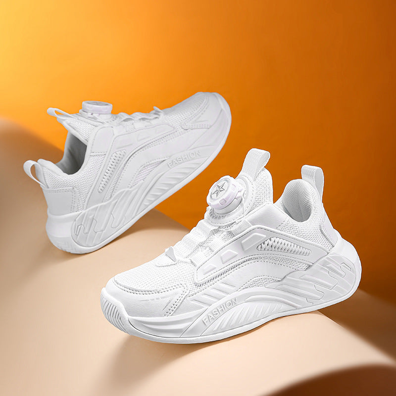 New Autumn Non-Slip Soft-Soled Running Sneakers With Rotating Buckles For Older And Teenage Kids
