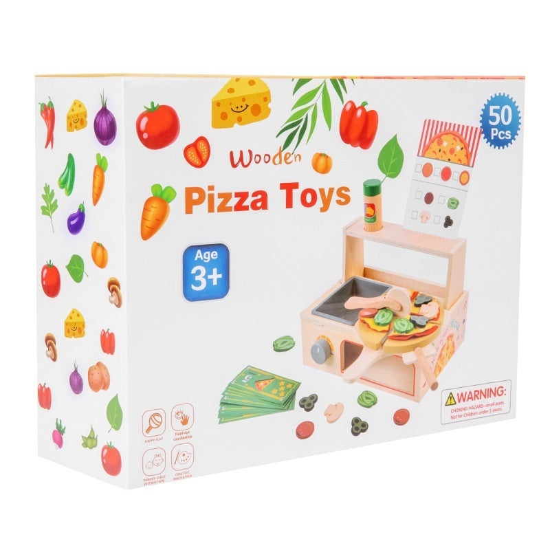 Children's Early Education Educational Wooden Pizza Oven Kitchen Simulation Toy