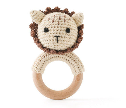 Baby Rattle Hand Woven Cartoon Animal Bracelet Newborn Soothing Doll