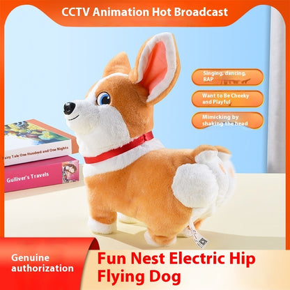 Electric Hip Flying Dog Shaking Head Funny Stuffed Toy