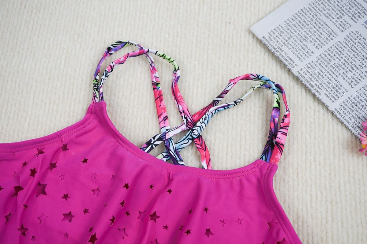 European And American-style Kids Swimwear Girls Two-piece Swimsuits