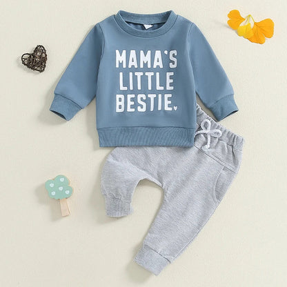 Sports And Leisure Round Neck Long Sleeve Letter Print Sweatshirt Trousers Suit Two-piece Set