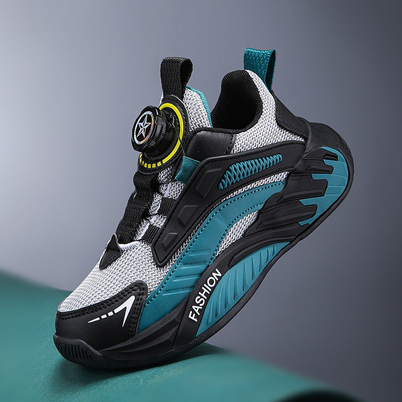 New Autumn Non-Slip Soft-Soled Running Sneakers With Rotating Buckles For Older And Teenage Kids
