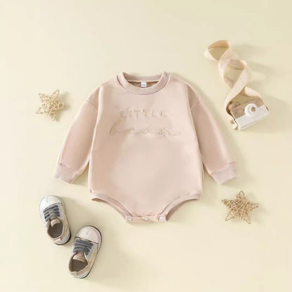 Children Alphabet Embroidery Long-sleeve Jumpsuit