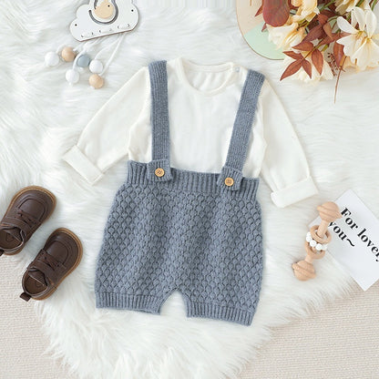 New Integrated Infant Solid Color Suspenders