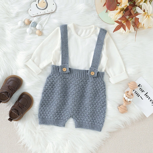 New Integrated Infant Solid Color Suspenders