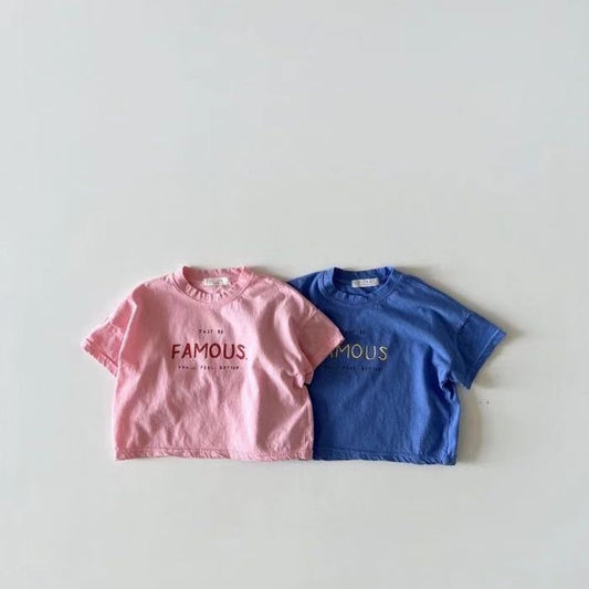 Letter Crew Neck Short Sleeve Simple