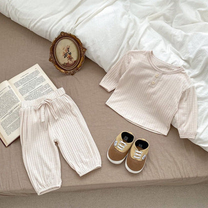 Children Spring And Autumn Cotton Base Pajamas Suit