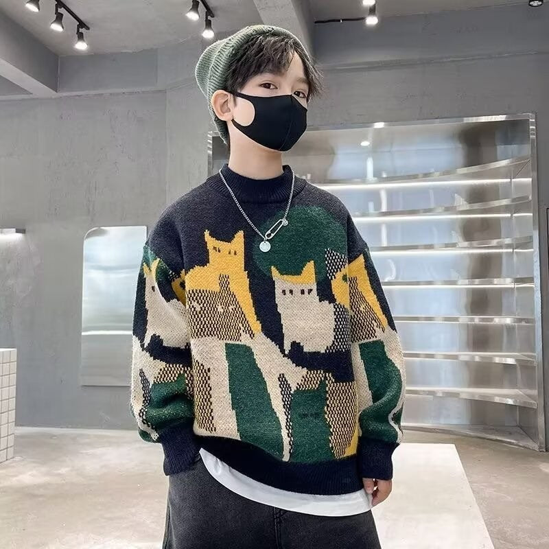 Pull en tricot épais pour les enfants plus âgés et les garçons