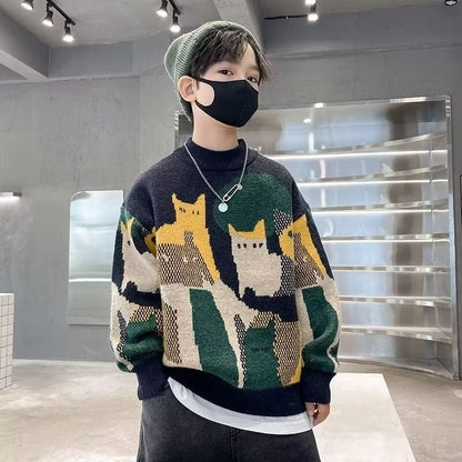 Pull en tricot épais pour les enfants plus âgés et les garçons