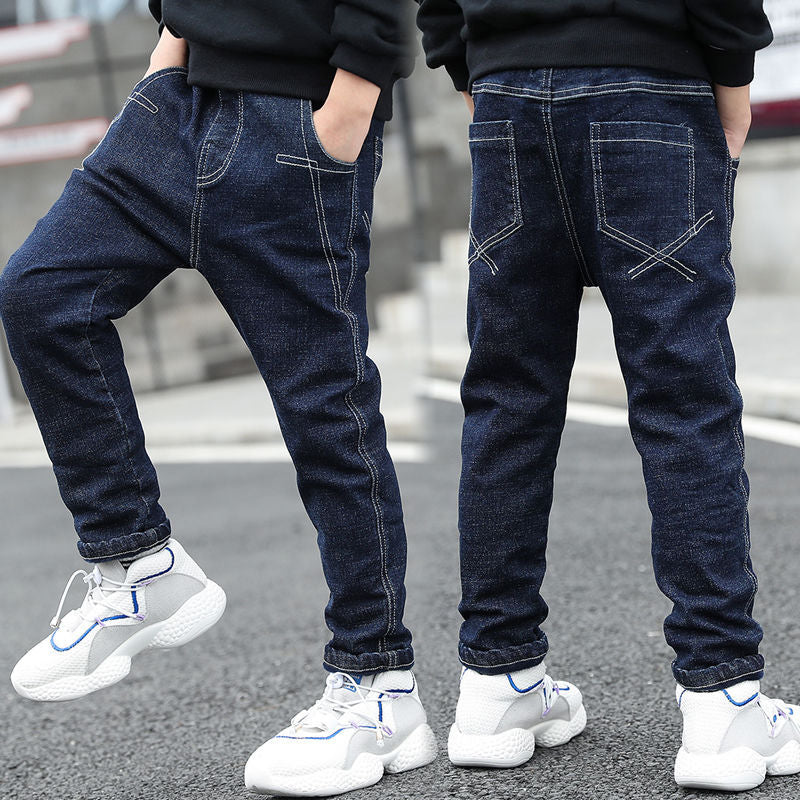 Jeans Garçon Automne et Hiver Nouveauté Velours Une pièce