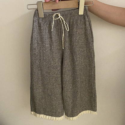Girls Sequins Fashionable All-match Wide-leg Pants