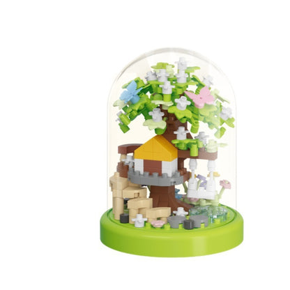 Arbre à fleurs de cerisier en blocs de construction Maison Arbor Day Micro Particules