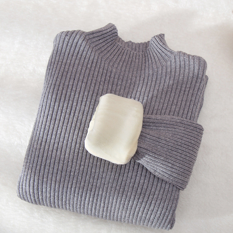 Suéter de cuello alto para niños, prenda de punto superior