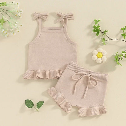 Baby Girl Knitted Shorts Clothing Suit