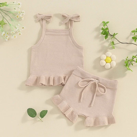 Baby Girl Knitted Shorts Clothing Suit