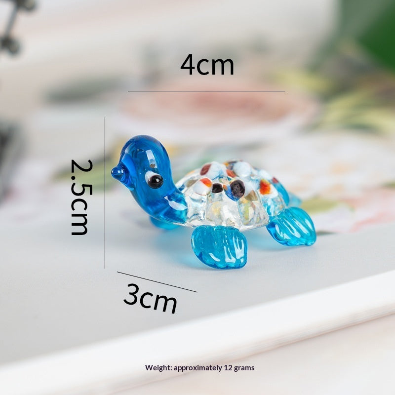 Petite tortue décorative en verre soufflé artisanal